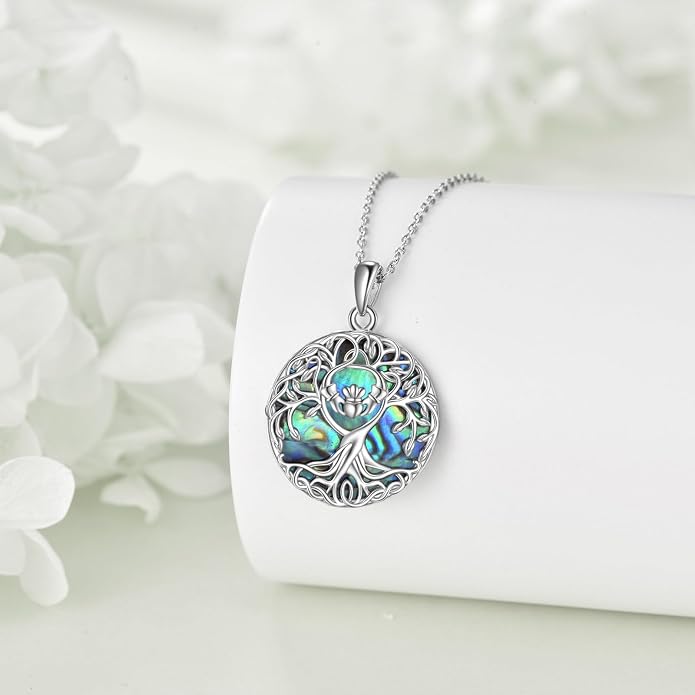 YFN Tree of Life Necklace Sterling Silver Celtic Knot Tree Pendant Jewelry Gifts for Women Men
