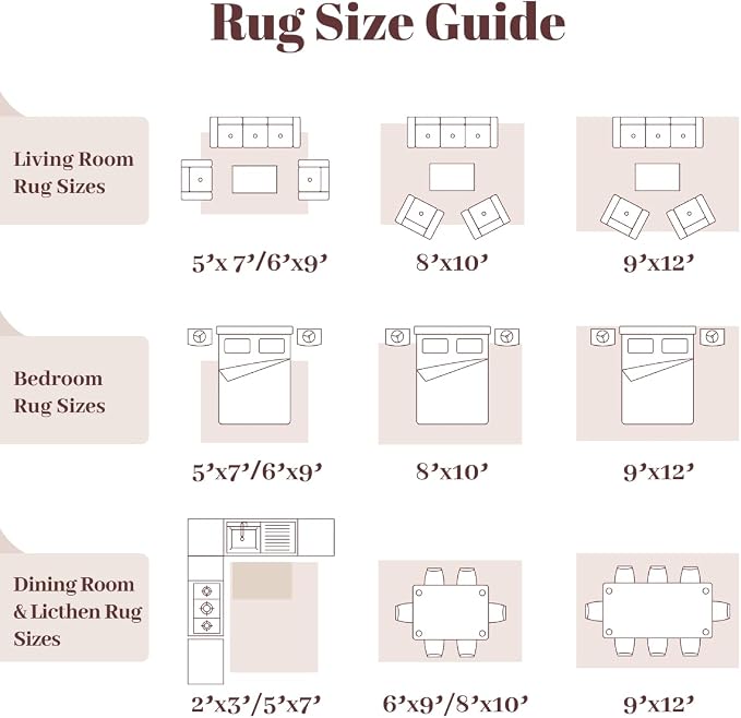 Homemate Washable Rug 10x14 Area Rugs - Vintage Faux Wool Rugs for Living Room Bedroom Dining Room - Non Slip Foldable Carpet Indoor Area Rug for Home Decor（10'x14', Grey