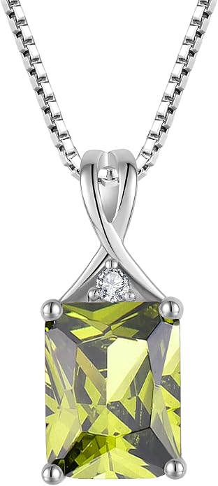 Fahonie 925 Sterling Silver Birthstone Necklace Jewelry Gift for Women Sister Wife Girlfriend Her