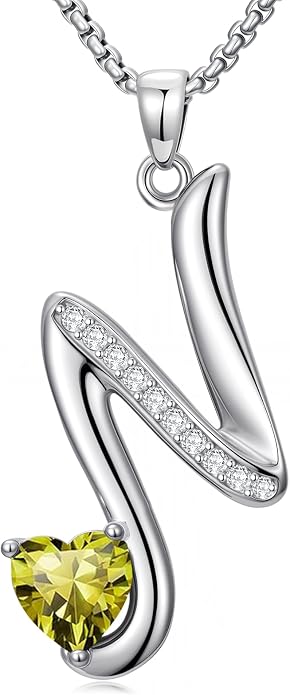 Birthday Gifts for Women Alphabet A to Z Initial Birthstone Pendant Necklaces for Women - 18k White Gold Plated Personalized Name Jewelry Anniversary Graduation Gifts for Wife Her Daughter Girlfriend(with Gift Box)