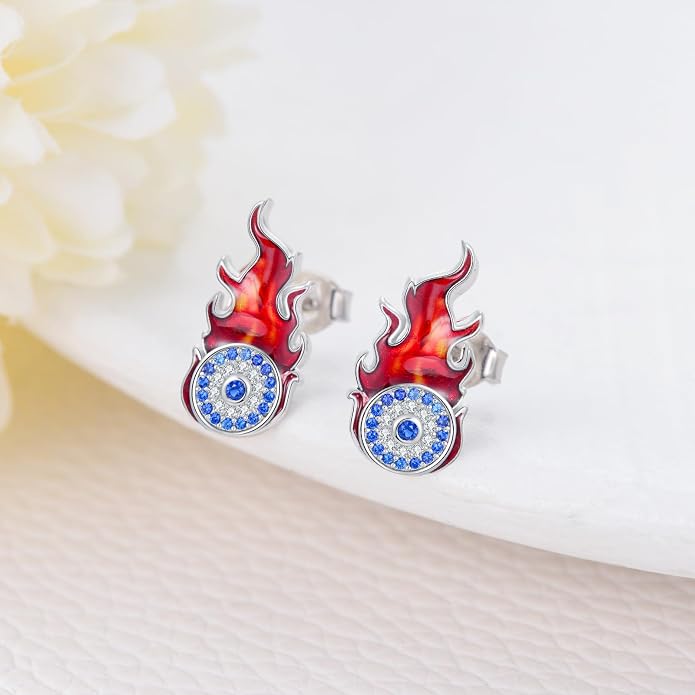 PROESS Sword/Lotus/Hummingbird/Squirrel/Cow Earrings Skull Stud Earrings 925 Sterling Silver Earrings Birthday Christmas Jewelry Gifts for Women Men