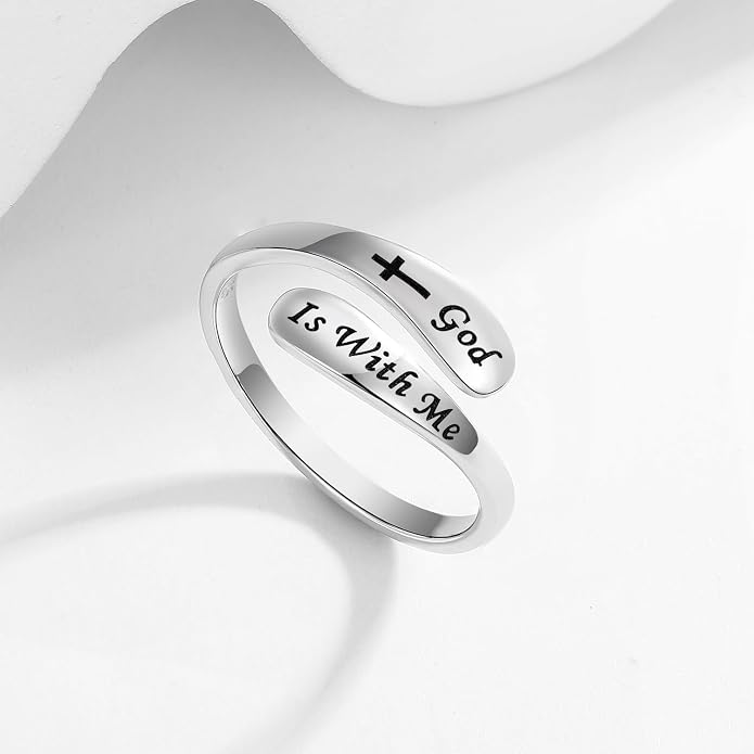 925 Sterling Silver Inspirational Adjustable Rings - Personality Encouragement Jewelry Gift For Women