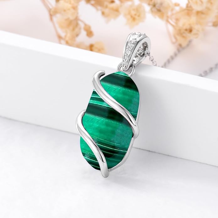 HPQQ Necklace for Women 925 Sterling Silver Dainty Gemstone Pendant Fine Jewelry Birthday Mothers Day Gifts for Mom Wife Her