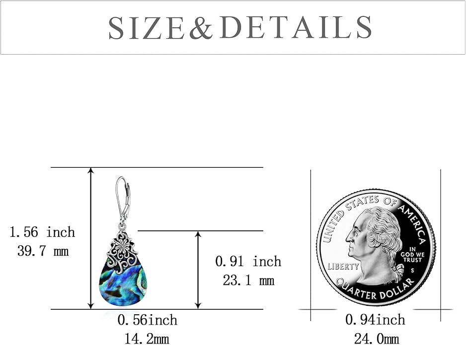 POPLYKE Dragonfly Butterfly Hummingbird Sunflower Earrings 925 Sterling Silver Abalone Shell Moonstone Leverback Earrings Jewelry