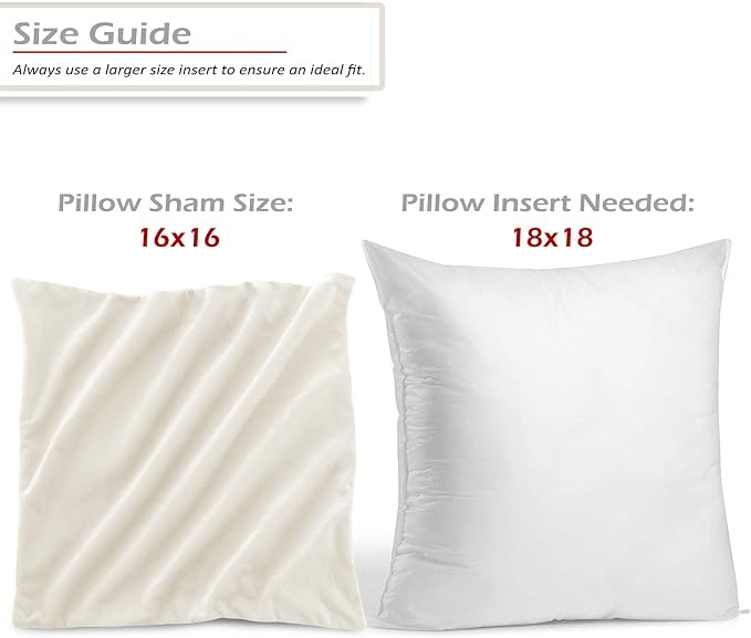 Nestl Throw Pillow Covers, Cozy Velvet Decorative Outdoor Pillow Covers 16 x 16 Inches, Soft Solid Cushion Covers for Sofa, Bed and Car, Set of 4 - Off White