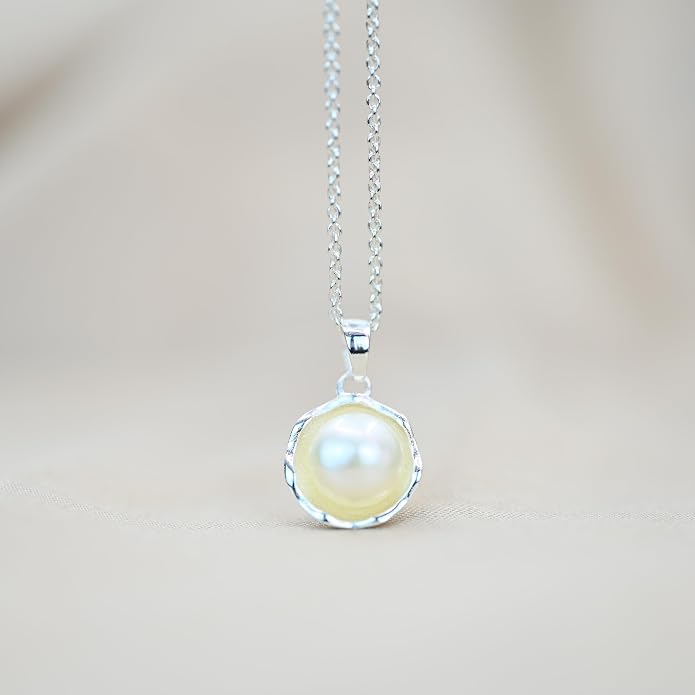Pearl Necklace for Women Sterling Silver Chain Birthstone for Women Fine Jewelry Dainty Infinity Pendant Anniversary Birthday Christmas Gifts for Her Wife Mom Lady Daughter, (Style-1)