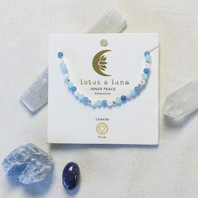 Lotus and Luna 7 Chakra Necklace for Women - Healing Crystal Necklace with Genuine Stones (Master Healer) to Bring Balance and Healing to Mind and Body - Handmade Jewelry Gift