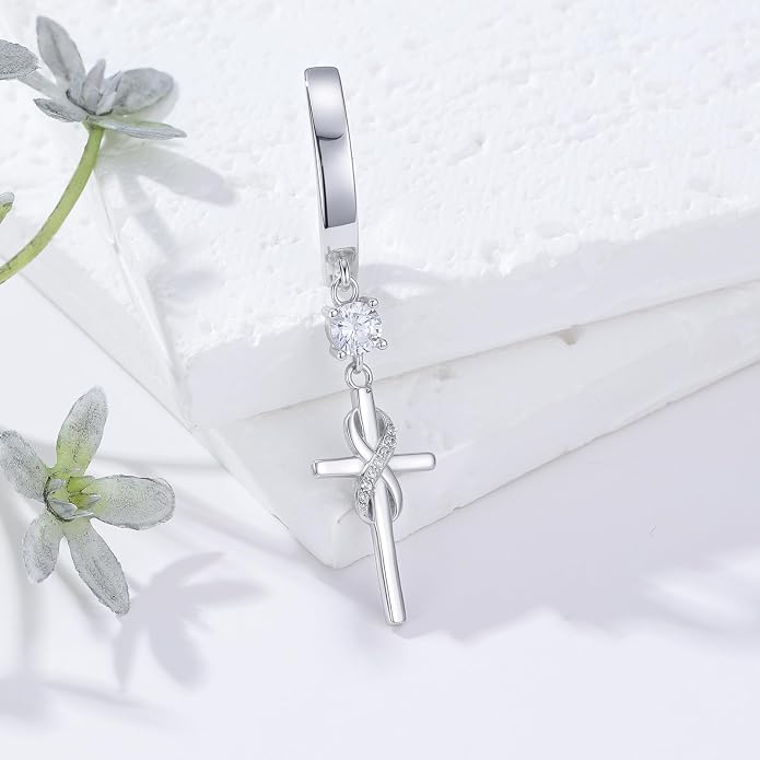 Butterfly Cross Shark Belly Button Ring 925 Sterling Silver Clicker Belly Rings Dangle Navel Ring Hypoallergenic Navel Piercing Belly Piercing Jewelry Gifts for Women