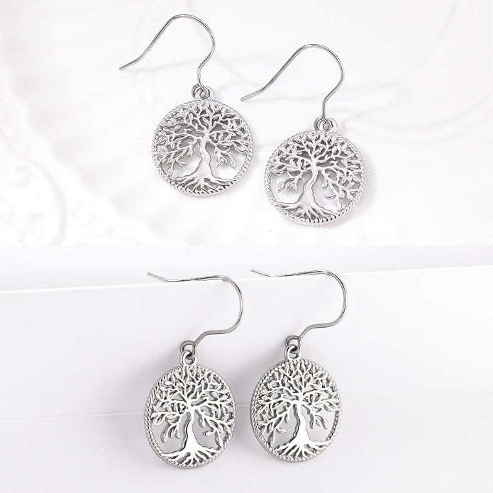 Aniu Tree of Life Earrings for Women Turquoise Malachite Teardrop Dangle Earrings for Women Sterling Silver Anniversary Birthday Drop Dangle Earrings Jewelry Gifts