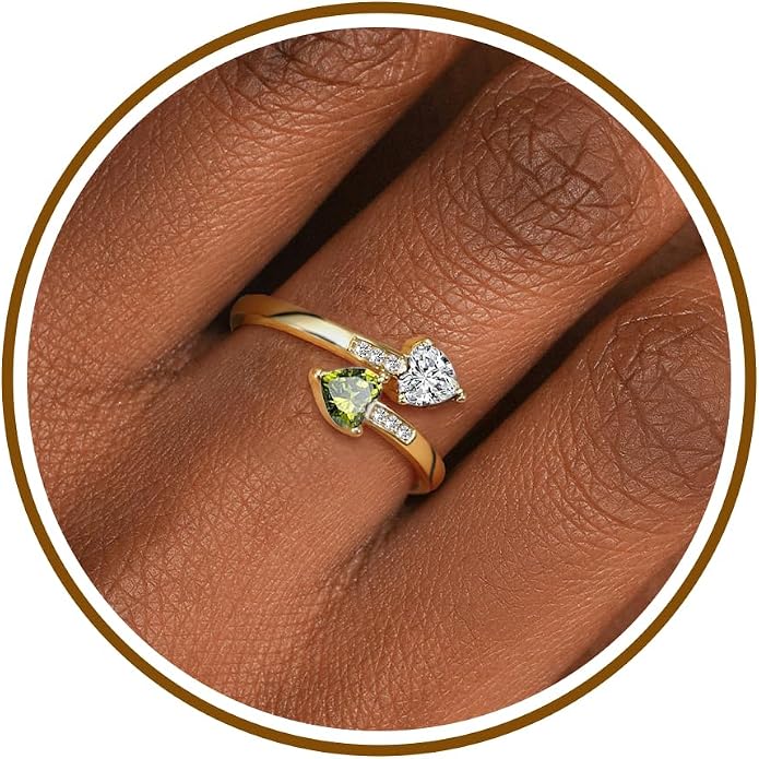 Btysun Mothers Day Gifts, Birthday Gifts for Women Non Tarnish Gold Rings Adjustable 1-12 Birthstone Rings Birthday Gift for Wife Mom Stocking Stuffers Promise Ring Anniversary Wedding Jewelry