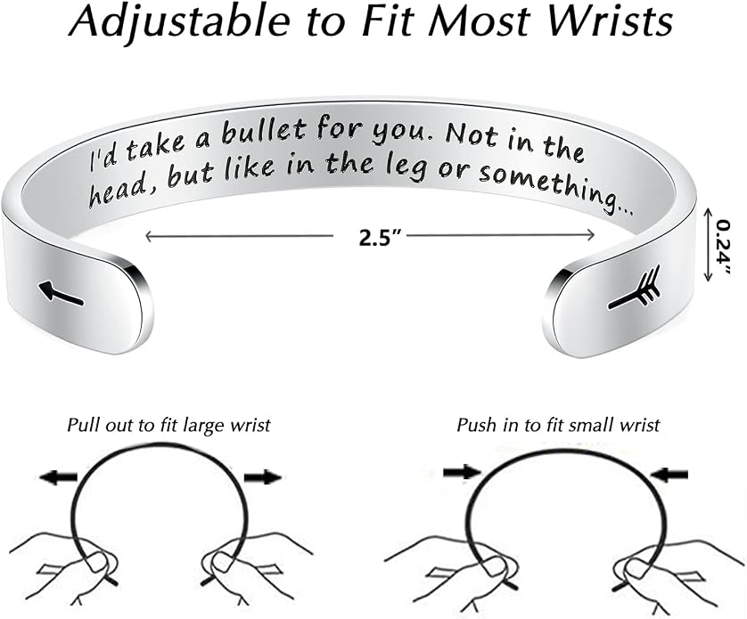 TONY & SANDY Inspirational Bracelets for Women Teen Girls Personalized Gifts for Daughter Granddaughter Mom Sister Friends Stainless Steel Engraved Cuff Birthday Easter Christmas