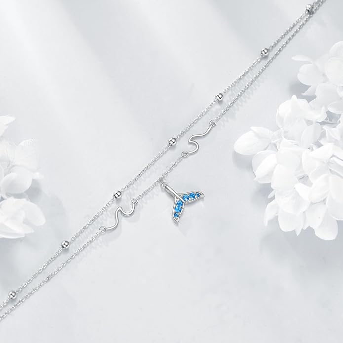 Heart/Starfish/Pineapple/Anchor/Sea Turtle/Butterfly/Celtic/Whale Tail bracelet Anklets for Women 925 Sterling Silver Anklets Jewelry for Women