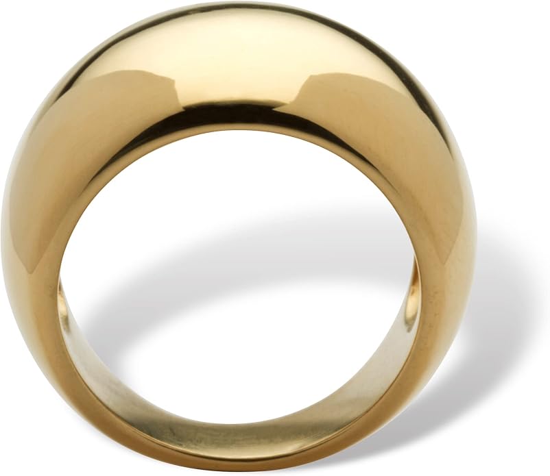 Palm Beach Jewelry PalmBeach Yellow Gold-Plated Polished Dome Ring (8mm) Sizes 6-10