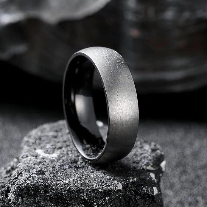 King Will Titanium Wedding Band for Men Women-Sliver/Black/Gold Plated Pure Titanium Wedding Ring, 3-9mm Widths Available Brushed Matte Design Comfort Fit Size 4-16