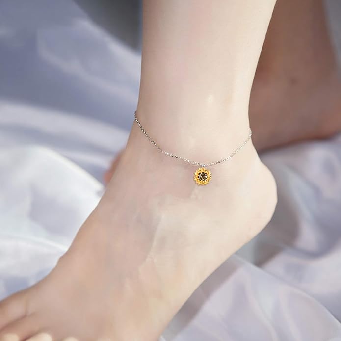 POPLYKE 925 Sterling Silver Infinity/Cross/Mermaid/Starfish/Pearl Anklet for Women Summer Jewelry