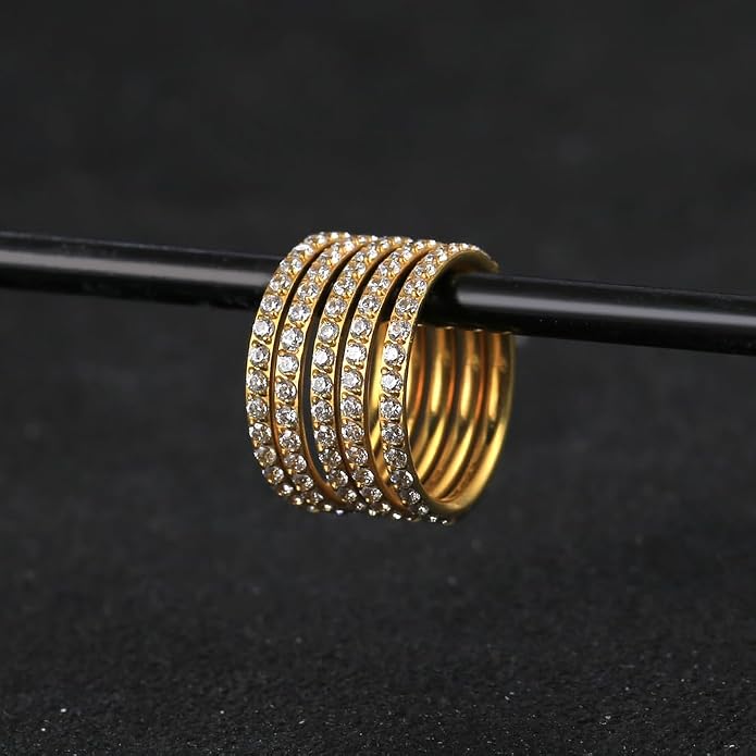 5/10PCS Septum Rings Hoop, 16G/1.2*(6-8-10) mm Surgical Stainless Steel CZ Segment Nose Rings, Cartilage Clicker Hoop Earrings for Rook, Daith, Tragus, Shell pattern Gold Silver