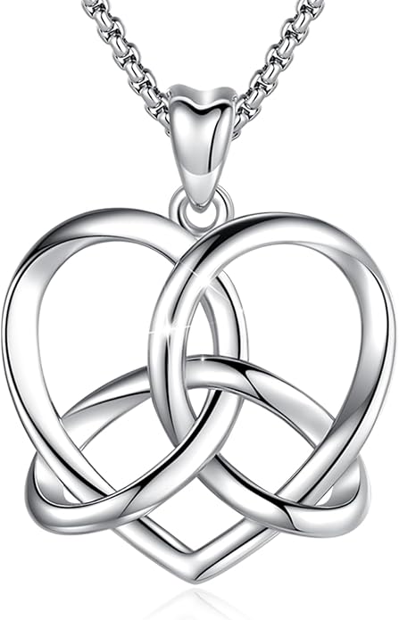 Pentagram Necklace Sterling Silver Triple Moon Goddess/Celtic Knot Witches Knot/Ankh/Sun and Moon/Hecate/Lilith/Santa Muerte/Tetragrammaton Pendant Necklace Pagan Wiccan Magic Egyptian Amulet Jewelry for Women Men