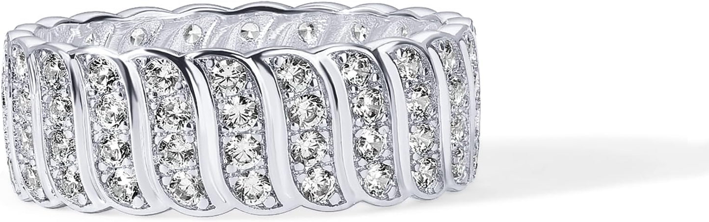 PAVOI 14K Gold Plated Chunky Ring | Cubic Zirconia Stackable Rings | Chunky Wide Band for Women