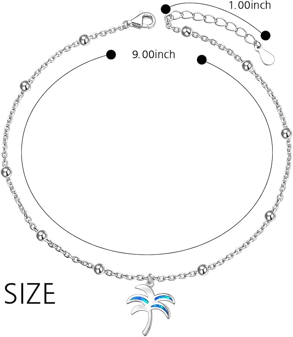 DAOCHONG Anklet for Women S925 Sterling Silver Adjustable Foot Chain Ankle Bracelet Anklets Jewelry