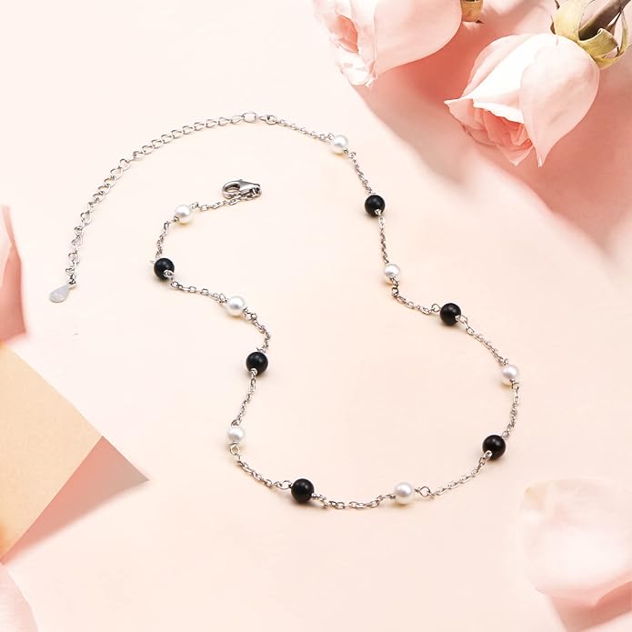DAOCHONG S925 Sterling Silver Choker Short Necklace Pendant for Women Jewelry Gift