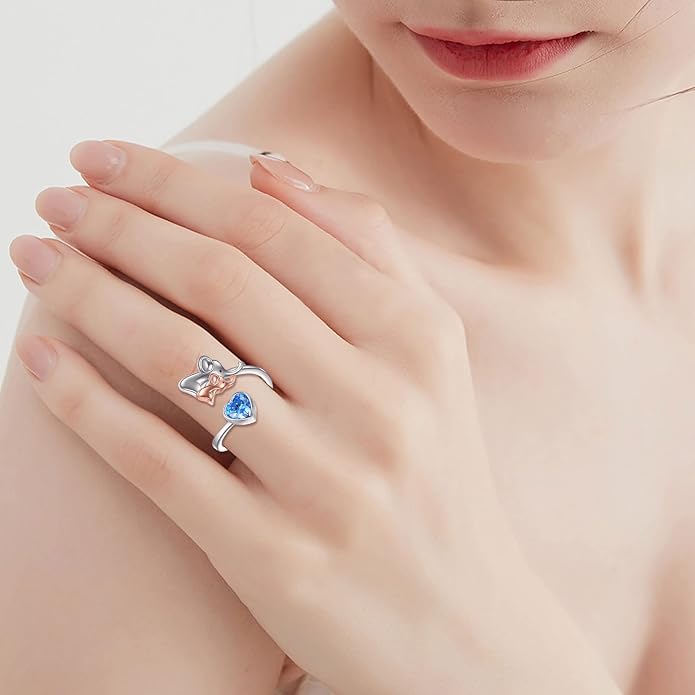 VONALA Turtle Dolphin Elephant Fidget Rings for Anxiety for Women 925 Sterling Silver Elephant Rotatable Mood Rings