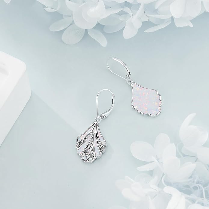 Abalone Shell Dangle Drop Earrings for Women 925 Sterling Silver Filigree Bohemian Earrings Jewelry Gift