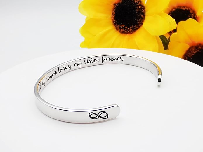 Dczosily Inspirational Bracelets for Women Stainless Steel Cuff Bracelet Engraved Jewelry Motivational Bangles Personalized Gifts for Best Friend/Mom