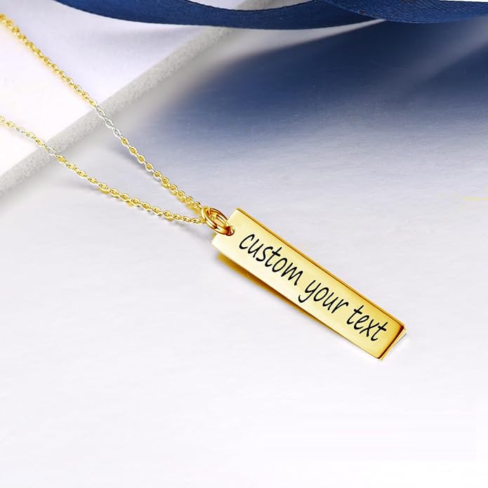 Customizable Your Name Bar Necklace Gift Personalized gift - Engraved Accessories for Wedding, Birthday, Graduation, Mother's Day, Christmas