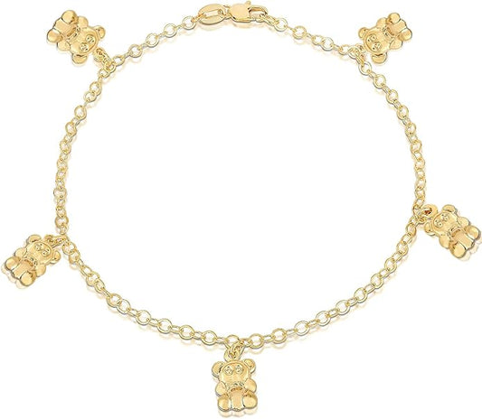 Savlano 14K Gold Plated 10 Inches Pendant Charm Chain Summer Anklet for Women Comes With a Gift Box