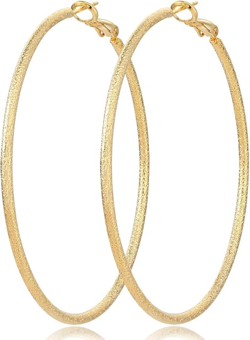 14K Gold Hoop Earrings for Women Stunning Oversized Gold Hoop Chunky Earrings for Women Elegant Thin Gold Hoops