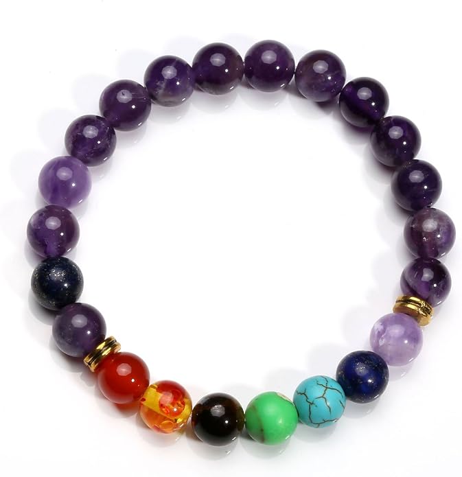 Eigso 7 Chakra Diffuser Bracelets Set for Women Men Reiki Healing Meditation Lava Rock Stone Beads