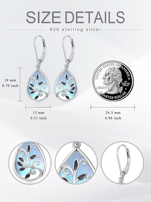 Midari Heart Dangle Earrings 925 Sterling Silver Leverback Drop Earrings Teacher Music Art Jewelry Gifts for Women Students Apple/Guitar/Palette/Note Design