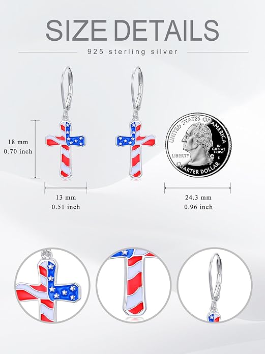 Seiyang Dangle Earrings 925 Sterling Silver Animal/American Flag/Turquoise Dangle Drop Earrings Jewelry Gifts for Women