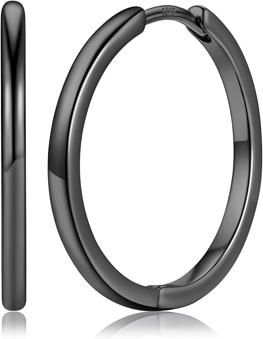 PROSTEEL Hoop Earrings for Women, Huggie Hoop with 925 Sterling Silver Post, 8/10/12/14/16/18/20mm Small Huggie Hoops, 14K Gold Plated/Silver/Black/Rose Gold Hypoallergenic Earrings Jewelry