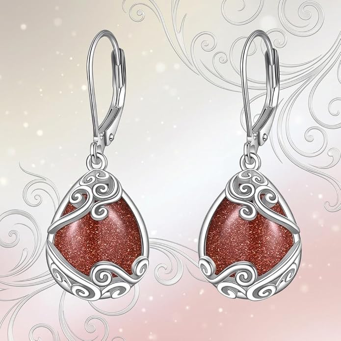 Teardrop Tree of Life/Filigree Earrings for Women Dangle Leverback Earrings Jewelry Gift Anniversary For Her
