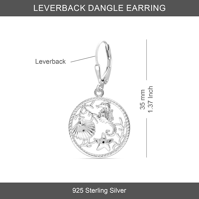 Charmsy 925 Sterling Silver Filigree Earrings for Women | Lightweight Diamond-Cut Openwork Leverback Dangle Earrings | Romantic Jewelry Gifts for Women