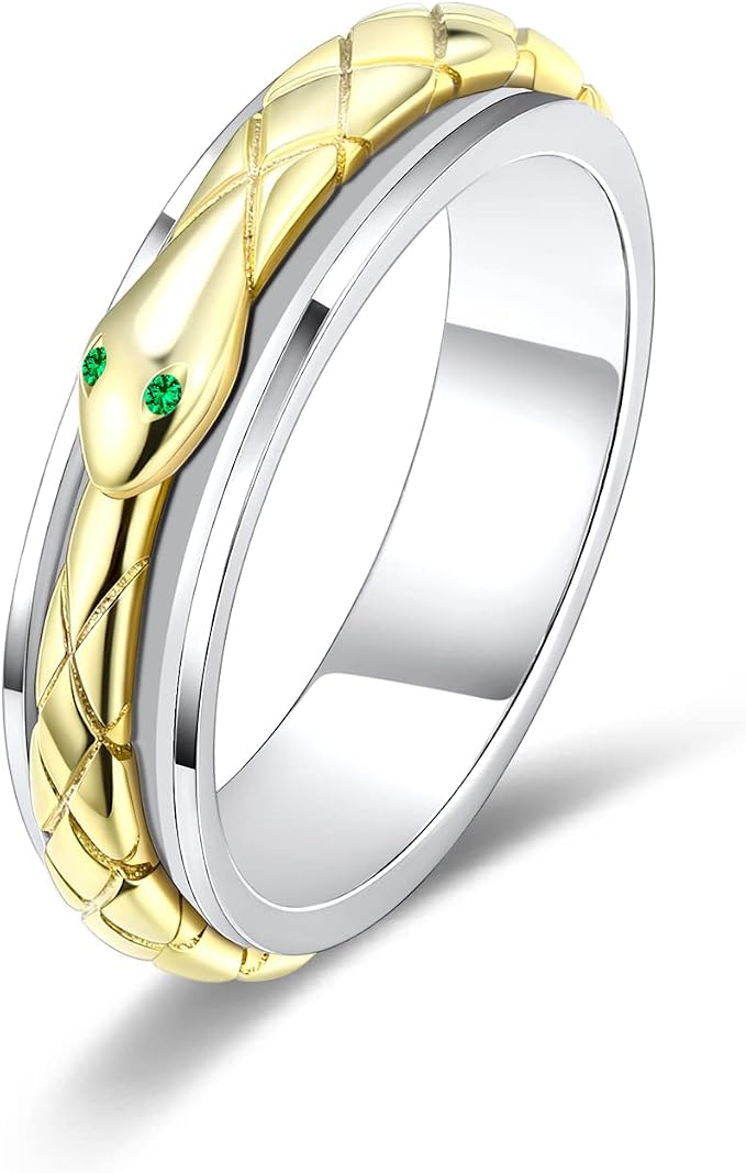 Fidget Ring Spinner Ring for Anxiety Women Men Daughter Real S925 Sterling Silver Fidget Ring