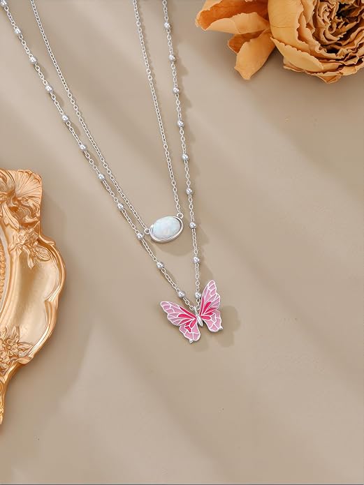 Midari Ocean Necklace 925 Sterling Silver Flamingo Mama Bear Dolphin Penguin Sea Turtle Axolotl Desert Cactus Nautical Rudder Tropical Palm Compass Wave Pendant Boho Jewelry Gifts for Women Men