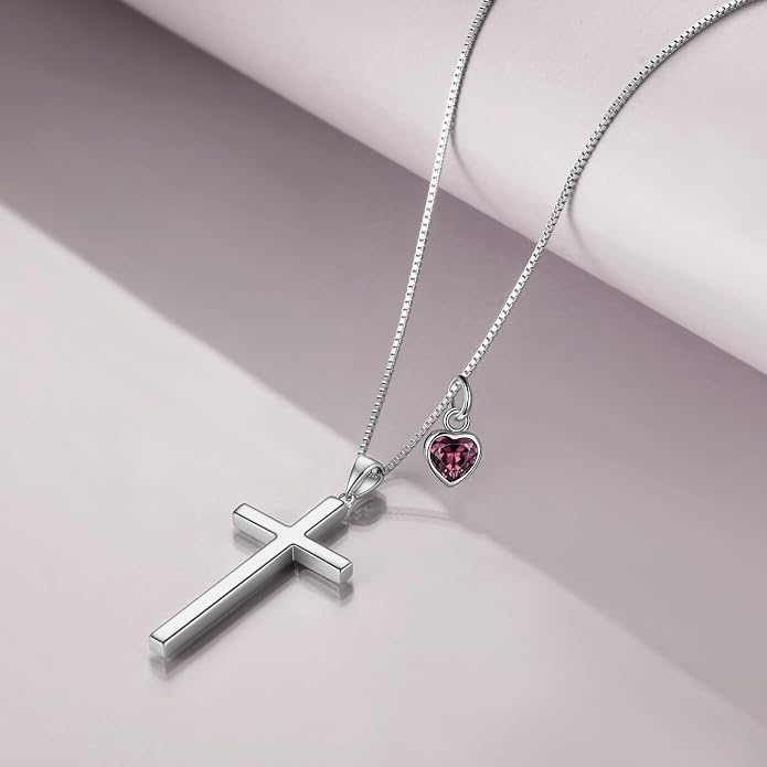POPLYKE Cross Necklace 925 Sterling Silver Philippians 4:13 I Can Do All The Things Inspirational Necklace Gifts for Women Men 20+2''