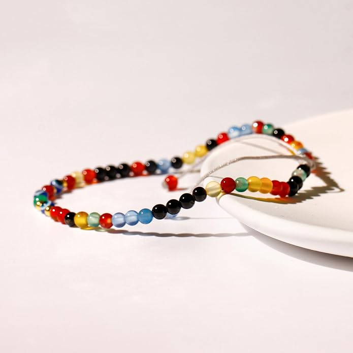 Evil Eye Ankle Bracelets for Women Beads Anklets Beach Accessiory Gemstone Healing Crystal Adjustable