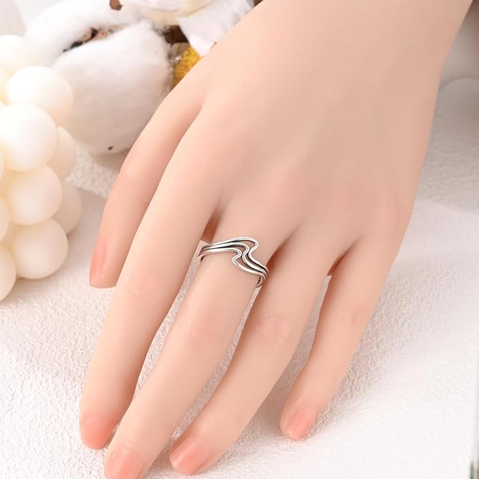 925 Sterling Silver Rings for Women | Elegant Dainty Hoop & Band Rings with 5A Cubic Zirconia | Daily Wear Jewelry with Gift Bag (Sizes 6-9)