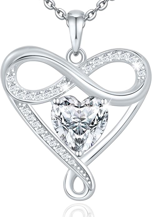 925 Sterling Silver Infinity Necklace - Exquisite Silver Jewelry for Women, Love Heart Necklace for Birthday, Anniversary, Valentine’s Day - Ideal Gift for Girlfriend, Wife, Mom, or Her