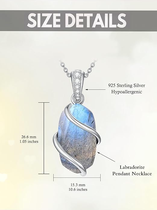 HPQQ Necklace for Women 925 Sterling Silver Dainty Gemstone Pendant Fine Jewelry Birthday Mothers Day Gifts for Mom Wife Her