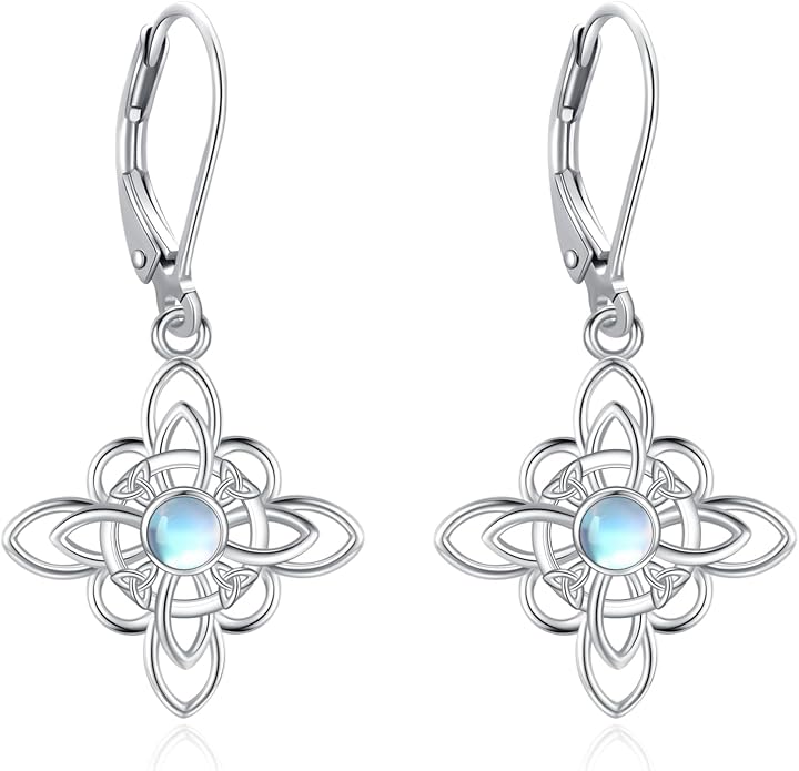 Tree of Life/Cat/Turtle/Butterfly/Flower/Celtic/Turquoise/Moonstone Dangle Earrings for Women Sterling Silver Cute Animals Drop Earrings Jewelry Gifts