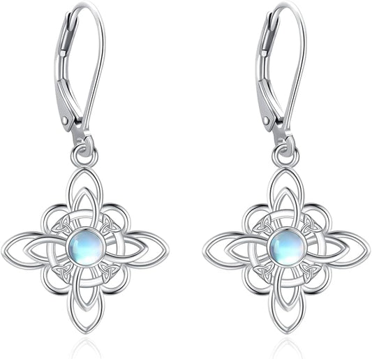 Tree of Life/Cat/Turtle/Butterfly/Flower/Celtic/Turquoise/Moonstone Dangle Earrings for Women Sterling Silver Cute Animals Drop Earrings Jewelry Gifts
