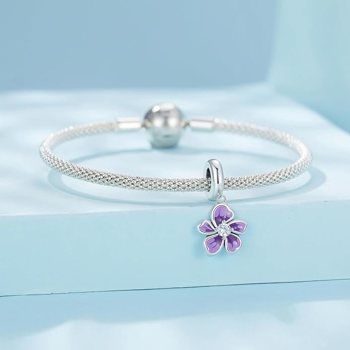 NINGAN 925 Sterling Silver Charm Golden Love Charm Buckle Safety Chain Travel Bead Firefly Dragonfly Pendant, Suitable for Women Bracelet and Necklace as Gift from Mom and Friends
