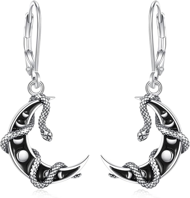 Vito 925 Sterling Silver Teardrop Earrings for Women, Moonstone Turquoise Drop Dangle Earrings Cat Snake Turtle Tree of Life Leverback Earrings Boho Jewelry Gift for Mom Wife