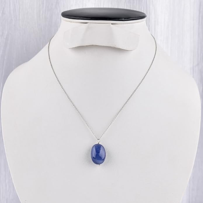 Natural Gemstone Dainty Pendant Necklace for Women Handmade Crystal Jewelry 925 Sterling Silver 18 Inch Chain Healing Chakra Christmas Birthday Gift for Her