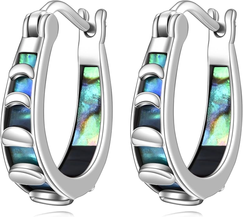 Sterling Silver Hoop Earrings Small Hoop Sun/Leaf/Triangle Huggie Earrings for Women Hypoallergenic