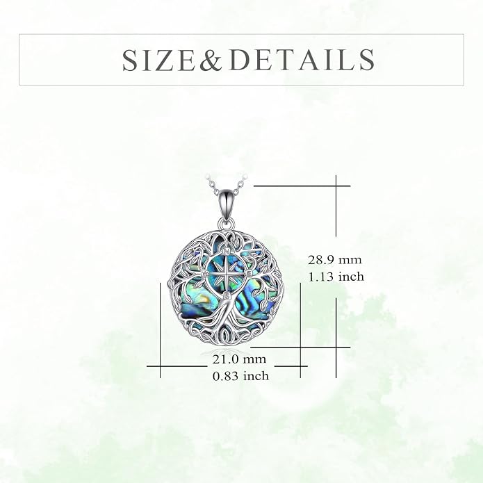 YFN Tree of Life Necklace Sterling Silver Celtic Knot Tree Pendant Jewelry Gifts for Women Men